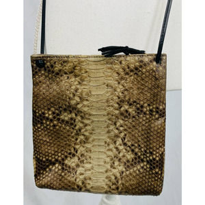 Presmer Renee Brown Python Crossbody Bag